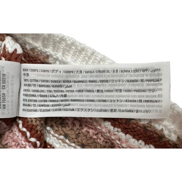 Hollister Y2K Crochet Striped Crop Top Tank and White Mini Skirt Set Boho Sz S - Picture 9 of 10